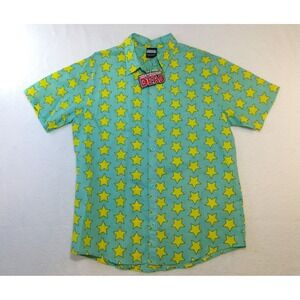 The Walking Dead Jinx Mens XL Star Button Down Shirt Short Sleeve NWT‎